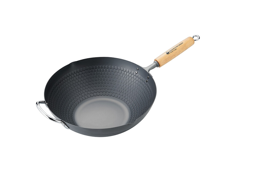 窒化加工　槌目入いため鍋33cm　向かい手付